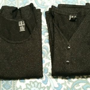 Inc One X bundle Sparkle cardigan and camisole Inc
